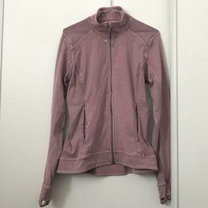 Lululemon Salmon Pink Ribbed Zip Up Sweater